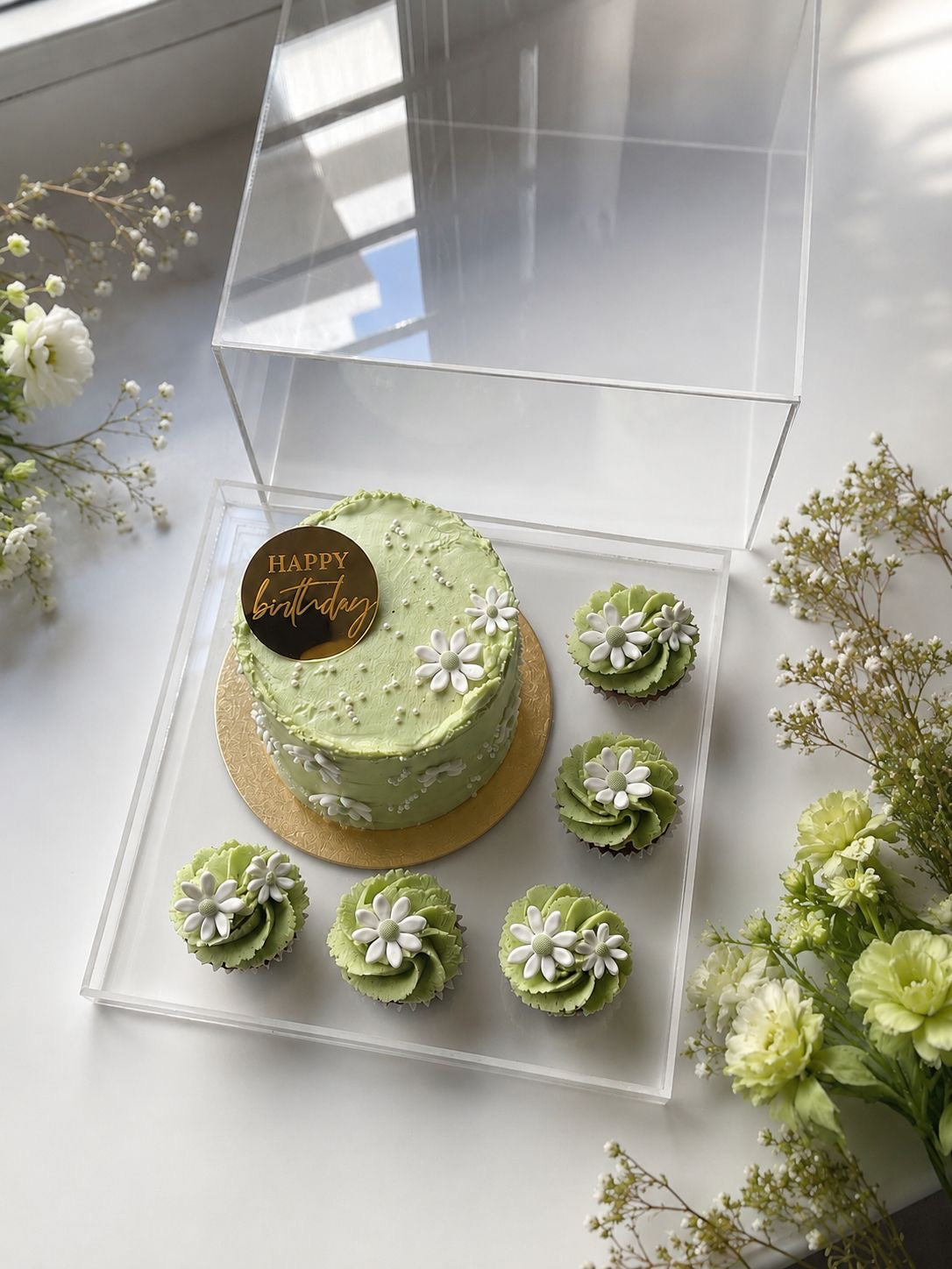 Daisy Garden Bento Cake & Cupcakes Box