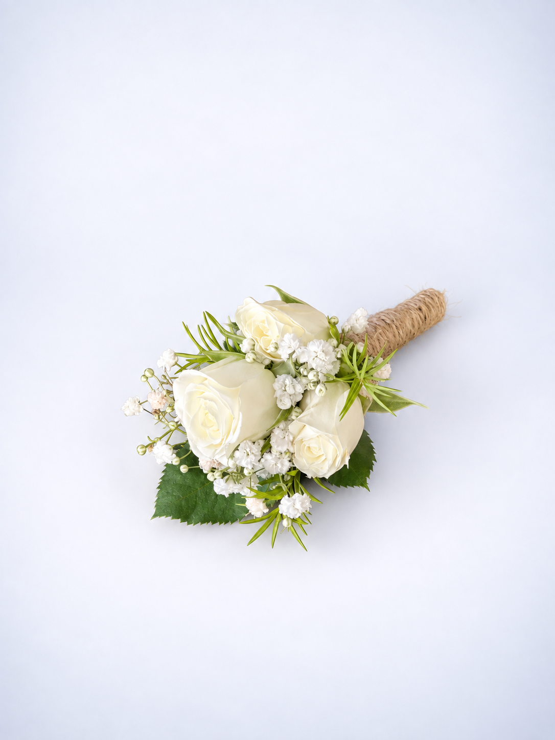 White rose boutonniere with baby&