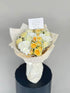 Vanilla Luxe bouquet of yellow roses and white chrysanthemums with baby&