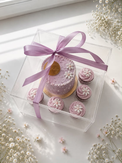 Blush Bento Cake &amp; Mini Cupcakes Box