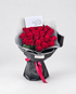 Red Elite bouquet of 25 red roses with a greeting card from House of Flowers