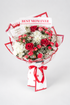 Best Mom Ever bouquet of white chrysanthemums, roses, spray roses and gypsophila
