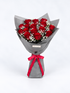 A bouquet of different imported roses and babys breath