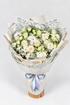 Calming Cobalt bouquet of imported roses, chrysanthemums, spray roses and gypsophila