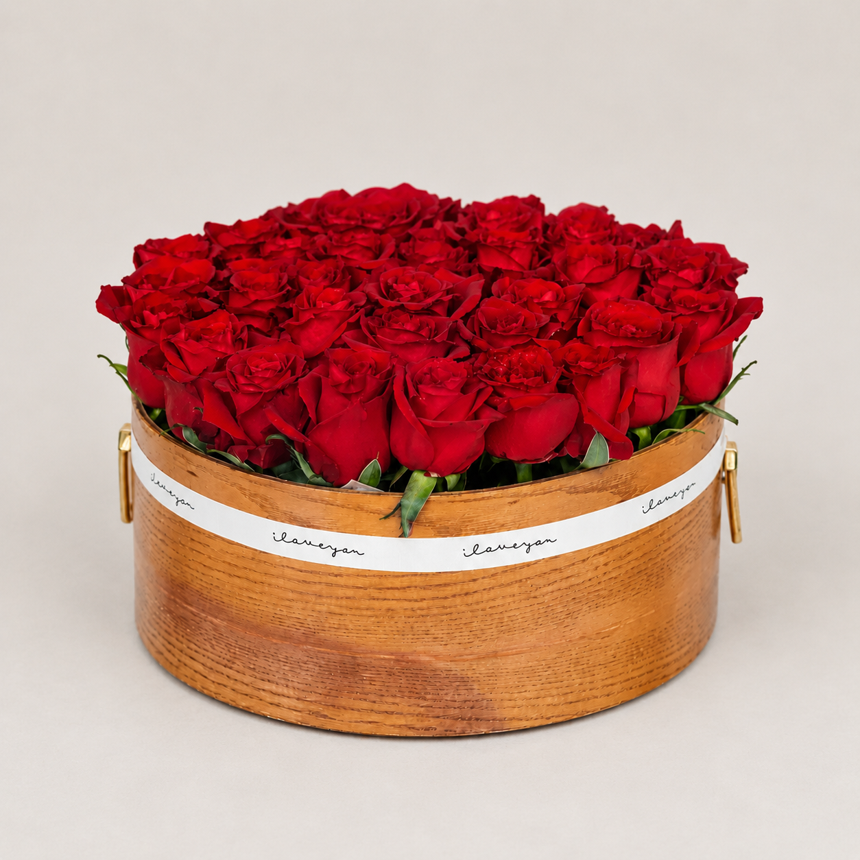 a beautuful  basket of red roses