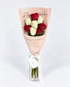Heart Stopper rose bouquet in red and white, arranged with a message card