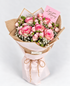 A bouquet of pink roses and baby&